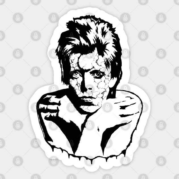 David Bowie Portrait Art Sticker by surmind